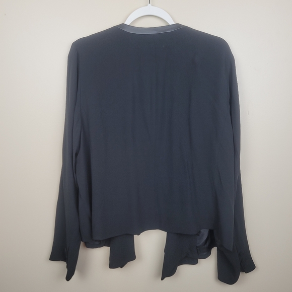 Eileen Fisher Black Silk Drape Front Blazer size 1X - Picture 11 of 11